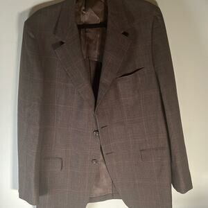 Oxford Clothes 42Long Brown checkered sports coat